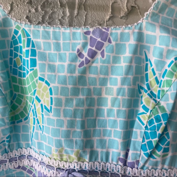 Lilly Pulitzer Dress Mosaic Fish Ocean 6 White Label - Picture 5 of 13